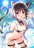 1 1_female 1girl animal_ears animal_tail artist_name bangs bare_shoulders bikini black_bikini black_hair black_swimsuit blue_jacket blue_sky blush bra breasts cat_ears cat_girl cat_tail catgirl catperson claws cloud colored_nails commentary_request creation danbooru day ears explicit eyebrows eyebrows_visible_through_hair eyes fang fangs feline_characteristics female fingernails fishnet fishnet_legwear fishnets flat_chest frilled_bikini frills gelbooru groin hair hair_between_eyes hair_clip hair_ornament hairclip hand_up headdress headwear jacket leaning leaning_forward legwear maid_attire maid_headdress micro_bikini nail_polish navel nekomimi nijie.info off_shoulder open_clothes open_jacket open_mouth original original_character outdoors outside palm_tree panties pink_nails pixiv_3188698 pixiv_76580751 poster_girl questionable red_eyes safe sankaku_channel shikitani_asuka short_hair shoulders side-tie_bikini signature sky small_breasts solo stomach sun swimsuit swimwear tail thigh-highs thighhighs tree underwear untied untied_bikini wardrobe_malfunction water メイドビキニ メイド水着な看板娘 // 640x895 // 754.9KB