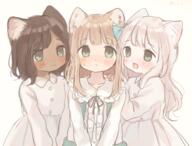 3_females animal_ears dress ears female loli multiple_females sundress usako1225 // 1257x958 // 853.1KB