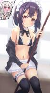 2girls absurdres apron artoria_pendragon artoria_pendragon_(all) artoria_pendragon_(alter)_(swimsuit_rider) artoria_pendragon_(alter)_(swimsuit_rider)_(cosplay) artoria_pendragon_(alter_swimsuit_rider)_(fate) artoria_pendragon_(alter_swimsuit_rider)_(fate)_(cosplay) artoria_pendragon_(fate) between_legs between_thighs bikini black_bikini black_hair black_jacket black_legwear black_swimsuit bodily_fluids brown_eyes choker cleavage_cutout clothing clothing_cutout commentary cosplay drooling eyes fate fategrand_order fatekaleid_liner_prisma_illya fate_(series) fate_grand_order fate_kaleid_liner_prisma_illya female frilled_apron frilled_bikini frilled_choker frilled_swimsuit frills garter hair hair_ornament hairclip headdress headwear heart heart-shaped_pupils heart_symbol high_resolution highres illyasviel_von_einzbern jacket jewelry leg_garter legwear lolibooru.moe long_hair maid maid_attire maid_bikini maid_headdress miyu_edelfelt multiple_females multiple_girls navel necklace pan_korokorosuke ponytail questionable red_eyes safe saliva sankaku_channel solo_focus stomach swimsuit swimwear symbol-shaped_pupils terte thigh-highs thighhighs tied_hair waist_apron white_apron white_hair young パンコロコロスケ メイドオルタ美遊 // 1840x3410 // 3.4MB