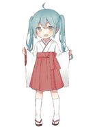 1_female 2 ahoge aqua_eyes aqua_hair bangs danbooru fang female footwear full-length_portrait gelbooru hair hakama hatsune_miku high_resolution japanese_clothes kneehighs legwear long_hair long_sleeves looking_at_viewer miko mimengfeixue open_mouth point_of_view red_hakama safe safebooru sandals sidelocks simple_background solo standing_position vocaloid white_background white_legwear wide_sleeves younger 无题 雨陌 // 1116x1579 // 411.9KB