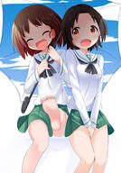 10s 2girls ^_^ actas atfbooru.ninja bangs bare_legs barefoot between_legs black_neckerchief black_neckwear blush breasts brown_eyes brown_hair child closed_eyes clothing commentary_request explicit eyebrows eyebrows_visible_through_hair eyes facing_viewer feet female female_focus foreshortening girls_und_panzer green_skirt hair hand_between_legs hands_up happy head_tilt high_resolution highres holding holding_object holding_umbrella legs loli lolibooru.moe long_sleeves looking_at_viewer makuran medium_breasts multiple_females multiple_girls neckerchief ooarai_school_uniform open_mouth outstretched_leg parted_bangs pixiv_57487909 pixiv_899657 pleated_skirt point_of_view print_umbrella safe sailor_collar sakaguchi_karina sankaku_channel sawa_azusa school_uniform shiny shiny_hair shirt short_hair simple_background sitting skirt sky sky_print skyme soles tiptoes umbrella uniform white_background white_sailor_collar white_shirt young ウサギの合唱 ガルパン100users入り 澤梓 阪口桂利奈 ｍ－くん // 1321x1889 // 1.5MB