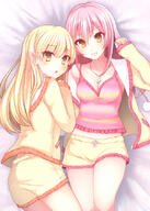 10s 2_females 2girls alternate_hairstyle bandai_namco_entertainment bed blonde_hair breasts cleavage clip_studio_paint commentary_request duo face facial_expression female gelbooru hair hair_down idolmaster idolmaster_cinderella_girls jewelry jougasaki_mika jougasaki_rika kamanatsu km59 legwear lightning_bolt lightning_bolt_symbol lolibooru.moe long_hair looking_at_viewer loungewear lying matching_outfit medium_breasts midriff multiple_females multiple_girls nail_polish necklace o on_back open_mouth pink_hair point_of_view safe sankaku_channel short_hair shorts siblings sisters skirt smile the_idolm@_cinderella_girls the_idolm@ster thighs tied_hair twintails yellow_eyes かまなつ りかみか 城ヶ崎姉妹 部屋着 髪型チェンジ // 600x839 // 502.7KB