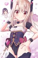 2girls absurd_resolution absurdres bangs black_hair black_legwear blush bow breasts brown_eyes caren_hortensia_(amor_caren) caren_hortensia_(amor_caren)_(cosplay) chibi commentary corset cosplay eyes face facial_expression fate fategrand_order fatekaleid_liner_prisma_illya fate_(series) fate_grand_order fate_kaleid_liner_prisma_illya female frills hair hair_between_eyes hair_ornament heart high_resolution highleg highleg_leotard highres illyasviel_von_einzbern legwear leotard lolibooru.moe long_hair looking_at_viewer miyu_edelfelt multiple_females multiple_girls pan_korokorosuke pink_bow puffy_short_sleeves puffy_sleeves red_eyes safe sankaku_channel short short_sleeves sidelocks sleeves small_breasts smile thigh-highs thighhighs thighs tied_hair twin_tails twintails very_high_resolution white_hair wrist_cuffs // 2577x3922 // 4.5MB
