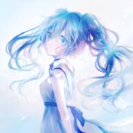 1_female 1girl blue_eyes blue_hair breasts commentary dress expressionless eyes female floating_hair from_side hair hair_between_eyes hatsune_miku koneko_mari long_hair looking_at_viewer making-of_available medium_breasts milkuro pixiv_2415514 pixiv_80160723 point_of_view safe solo tied_hair twintails upper_body vocaloid white_dress 初音ミク 小猫まり // 938x938 // 859.5KB