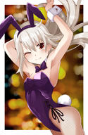 1_female 1girl 352672 animal_ears animal_tail arm_up armpits bangs bare_shoulders blush breasts bunny_ears bunny_suit bunny_tail closed_mouth commentary covered_navel danbooru detached_collar ears explicit face facial_expression fake_animal_ears fate fatekaleid_liner_prisma_illya fate_(series) fate_kaleid_liner_prisma_illya female fishnet_legwear fishnets hair highleg highleg_leotard highres illyasviel_von_einzbern legwear leotard lolibooru.moe mochi_(k620803n) navel one_eye_closed pantyhose playboy_bunny purple_leotard rabbit_ears rabbit_tail safe sankaku_channel shoulders small_breasts smile stomach tail thighs white_hair wrist_cuffs // 980x1500 // 622.5KB