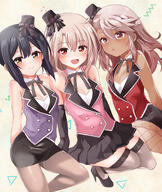 3_females 3girls bangs black_hair blush breasts brown_eyes brown_skin chloe_von_einzbern cleavage commentary_request d dark-skinned_female dark_skin eyebrows eyebrows_visible_through_hair eyes face facial_expression fate fatekaleid_liner_prisma_illya fate_(series) fate_kaleid_liner_prisma_illya female hair hair_between_eyes hair_ornament hairclip high_resolution highres illyasviel_von_einzbern lolibooru.moe long_hair looking_at_viewer miyu_edelfelt mochi_(k620803n) multiple_females multiple_girls o open_mouth orange_eyes pink_hair red_eyes safe sidelocks small_breasts smile white_hair // 1262x1500 // 1.0MB