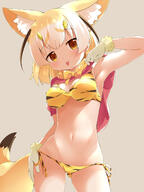 animal_ears bikini breasts cleavage ears female fennec fennec_(kemono_friends) horns kemono_friends makuran safe swimsuit swimsuits swimwear tail yande.re // 1200x1600 // 990.5KB