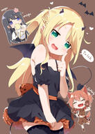 1605740585489 2d_art 3_females 3girls ^_^ angel_wings animal_ears animal_hands bangs bare_shoulders bat_wings black_dress black_hair black_legwear blonde_hair blue_eyes braid bread brown_background brown_hair chibi closed_eyes clothing commentary_request costume crown_braid d demon_tail detached_sleeves dress ears eyes face facial_expression fang female finger_to_cheek food gloves green_eyes hair halloween halloween_costume heart high_resolution highres himesaka_noa horns hoshino_hinata legwear long_sleeves looking_at_viewer makuran melon_bread multiple_females multiple_girls open_mouth open_smile paw_gloves paws pixiv_899657 pixiv_93815347 ponytail puffy_detached_sleeves puffy_sleeves safe sankaku sash shirosaki_hana short short_ponytail short_sidetail short_sleeves shoulders simple_background skyme sleeves smile tail thigh-highs thighhighs thighs tied_hair watashi_ni_tenshi_ga_maiorita! wings zettai_ryouiki わたてんハロウィン部 ｍ－くん // 1145x1600 // 210.5KB