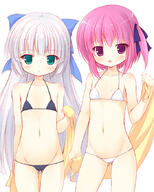 10s 2_females ascii_media_works ass ass_visible_through_thighs asymmetrical_hair bikini clothing cowboy_shot eyes female flat_chest gelbooru green_eyes groin hair hair_ribbon loli long_hair micro_bikini mimi_balguerie minato_tomoka multiple_females multiple_girls navel o one_side_up open_mouth pikilion pink_hair pixiv_239418 pixiv_36254166 ponytail ribbon rou-kyuu-bu! safe short_hair side_ponytail silver_hair simple_background stomach swimsuit swimwear tagme thighs tied_hair towel white_background young yuku_(kiollion) まったく、小学生は最高だぜ!! もっかん ゆく ろ○きゅーぶ！ ミミ・バルゲリー ロウきゅーぶ! ロウきゅーぶ!100users入り 湊智花 // 700x870 // 242.2KB