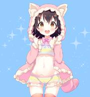 10s 1_female 1girl akagi_miria animal_ears animal_hood bangs black_hair blue_background blush bow cat_ears cat_hood cowboy_shot d ears explicit face facial_expression female fur fur_trim groin hair hood hoodie idolmaster idolmaster_cinderella_girls legwear loli looking_at_viewer midriff navel nekomimi open_mouth open_smile pink_bow point_of_view safe sankaku_channel short_hair simple_background smile solo sparkle stomach teeth the_idolm@_cinderella_girls the_idolm@ster thigh-highs thighhighs underwear yazawa_oke yellow_eyes young // 722x776 // 326.8KB