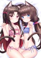 2girls absurd_resolution ahoge animal_ear_fluff animal_ears animal_tail arm_up ass asymmetrical_clothes bad_id bad_pixiv_id blue_bra blue_eyes blue_panties blue_underwear bow bra brown_hair cat_cutout cat_ear_panties cat_ears cat_lingerie cat_tail cleavage_cutout clothing clothing_cutout commentary_request contentious_content dakimakura ears explicit eyes face face-to-face facial_expression fang fangs female hair_bow hair_ornament hand_on_another's_back high_resolution hinatsuru_ai large_filesize lingerie lolibooru.moe long_hair low_twintails mannack meme_attire midriff multiple_females multiple_girls navel nekomimi panties paw_pose pink_bra pink_panties pink_underwear questionable red_eyes ribbon ryuuou_no_oshigoto! sankaku_channel scrunchie side-tie side-tie_panties smile stomach string_panties tagme tail thighs tied_hair twintails two_side_up underage underwear underwear_only very_high_resolution very_long_hair yande.re yashajin_ai まったく、小学生は最高だぜ!! りゅうおうのおしごと! 夜叉神天 雛鶴あい // 2861x4114 // 7.3MB