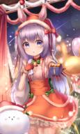 animal animal_ears anime-pictures.net balloon bell bell_collar blue_eyes blush breasts bunny bunny_ears buttons choker christmas christmas_present cleavage clothing collar double_buttons ears eyes fake_animal_ears female frilled_skirt frills frilly_skirt fringe fur fur_trim gift girl gloves gochuumon_wa_usagi_desu_ka gochuumon_wa_usagi_desu_ka? hair_between_eyes hair_ornament hair_ribbon hat headwear high_resolution highres holding jewelry kafuu_chino long_hair looking_at_viewer mannack necklace night night_sky o open_mouth orange_skirt outstretched_hand payot pixiv_29759565 pixiv_78467509 pom_pom_(clothes) puffy_sleeves red_gloves ribbon ribbon_(ribbons) safe santa_claus santa_claus_hat shooting_star short short_sleeves sidelocks silver_hair single skirt sky sleeves standing standing_position star_(stars) tagme tall_image tippy_(gochiusa) two_side_up white_fox x_hair_ornament yande.re young チノ チノちゃん_merry_christmas // 2933x4877 // 13.0MB