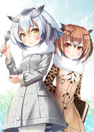 10s 2girls akashio_(loli_ace) akasio animal_tail anthropomorphism bird_tail blush book brown_eyes brown_hair coat commentary_request duo eurasian_eagle-owl_(kemono_friends) eurasian_eagle_owl eurasian_eagle_owl_(kemono_friends) explicit eyebrows eyebrows_visible_through_hair eyes female fur fur_collar fur_trim grey_hair hair hair_between_eyes head_wings high_resolution highres holding jacket kemono_friends legwear long_sleeves looking_at_viewer multicolored_hair multiple_females multiple_girls northern_white-faced_owl northern_white-faced_owl_(kemono_friends) open_mouth pantyhose point_of_view safe sankaku_channel short_hair silver_hair spoon standing_position tail upper_body watatuki white_hair white_legwear white_pantyhose white_tights wings yellow_eyes としょかんコンビ アフリカオオコノハズク アフリカオオコノハズク(けものフレンズ) コノハ博士 ミミちゃん助手 ワシミミズク 博士と助手 朱シオ // 858x1200 // 675.8KB