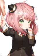 1_female anya_forger blush child clothing eden_academy_uniform eyebrows eyebrows_visible_through_hair eyes female gold_trim green_eyes hair hair_ornament high_resolution holding_finger jacket lolibooru.moe long_sleeves looking_at_viewer pink_hair ryota_(ry_o_ta) safe school_uniform short_hair simple_background solo spy_x_family sucking_thumb uniform upper_body white_background young // 900x1273 // 157.1KB