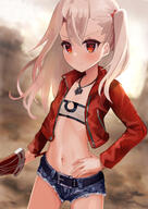 1_female 1girl bandeau bangs belt blue_shorts blush breasts clarent_(fate) clothing cosplay cutoffs denim denim_shorts eyes fate fateapocrypha fategrand_order fatekaleid_liner_prisma_illya fate_(series) fate_apocrypha fate_kaleid_liner_prisma_illya female hair hair_between_eyes high_resolution highres illyasviel_von_einzbern jacket jewelry lolibooru.moe long_hair long_sleeves looking_at_viewer mordred_(fate) mordred_(fateapocrypha) mordred_(fateapocrypha)_(cosplay) mordred_(fate_apocrypha) mordred_(fate_apocrypha)_(cosplay) mordred_(memories_at_trifas)_(fate) mordred_(memories_at_trifas)_(fate)_(cosplay) navel necklace open_clothes open_jacket pan_korokorosuke red_eyes red_jacket safe short_shorts shorts sidelocks small_breasts solo sword terte weapon white_hair イリヤスフィール(プリズマ☆イリヤ) パンコロコロスケ モーさんイリヤさん // 974x1372 // 1.0MB