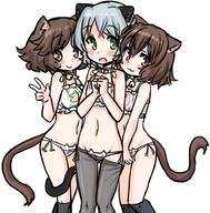 3girls akiyama_yukari animal_ears anongaijin booru.org cat_ear_panties cat_ears cat_lingerie cleavage_cutout clothing clothing_cutout denpa_onna_to_seishun_otoko draw_friends ears female girls_und_panzer lingerie male mifune_ryuuko multiple_females multiple_girls panties rori rori_(artist) sanya_v_litvyak strike_witches underwear ysr 御船流子 // 898x910 // 576.2KB
