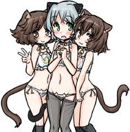 3_females akiyama_yukari animal_ears anongaijin booru.org cat_ear_panties cat_ears cat_lingerie cleavage_cutout clothing clothing_cutout denpa_onna_to_seishun_otoko draw_friends ears female girls_und_panzer lingerie male mifune_ryuuko multiple_females multiple_girls panties rori rori_(artist) sanya_v_litvyak strike_witches underwear ysr 御船流子 // 898x910 // 576.2KB