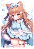 1girl ahoge animal_ear_fluff animal_ears bangs big-breasted_loli blue_bow blue_dress blue_eyes blush bow bow_dress bow_panties breasts brown_hair clothes_lift clothes_pull clothing cowboy_shot dress dress_lift dress_pull ears eyebrows_visible_through_hair female female_only finger_to_mouth frilled_dress frills hair_between_eyes hair_bow hair_ornament hand_up headdress headwear heterochromia high_resolution large_filesize leg_up legwear lifted_by_self loli_face_and_big_boobs long_hair long_sleeves maid_headdress momozu_komamochi navel nekomimi o original panchira panties pantsu pleated_skirt presenting questionable scan signature skirt skirt_lift solo standing thigh_gap thighhighs thighs two_side_up underwear very_high_resolution very_long_hair white_legwear white_panties white_underwear wide_sleeves yellow_eyes zettai_ryouiki // 2406x3464 // 6.5MB