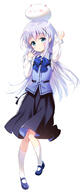 1_female angora_rabbit animal animal_on_head arm_up bare_knees black_skirt blue_bow blue_eyes blue_footwear blue_hair blue_vest blush bow bows_(fashion) bunny clothing collar collared_shirt commentary_request eyes fanart fanart_from_pixiv female footwear full-length_portrait full_body gochuumon_wa_usagi_desu_ka gochuumon_wa_usagi_desu_ka? gray_hair hair hair_ornament head_tilt high_resolution kafuu_chino knee_high_socks legs legwear light_background lolibooru.moe long_hair long_sleeves looking_at_camera mary_janes mpeg7 pixiv pleated_skirt rabbit rabbit_house_uniform safe sankaku_channel school_uniform shirt shoes simple_background skirt sleeves_past_wrists socks solo standing_on_one_leg standing_position tippy tippy_(gochiusa) tippy_(gochuumon_wa_usagi_desu_ka_) uniform very_long_hair vest waitress white_background white_legwear white_shirt x_hair_ornament youta よう太 チノ チノちゃん ティッピー // 868x2000 // 189.2KB