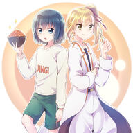 ) 10s 2_girls 2girls >) anime-pictures.net anzu_(hinamatsuri) aqua_eyes aqua_hair asymmetrical_hair beige_shirt black_hair blonde_hair blue_eyes bousouzoku bowl brown_eyes cloak clothes_writing coat commentary explicit eyes face facial_expression feel_(studio) female food girl green_shorts gym_shorts hair hair_ribbon high_resolution highres hina_(hinamatsuri) hinamatsuri hinamatsuri_(manga) holding holding_bowl holding_food ikura_(food) legwear long_hair multiple_females multiple_girls nyaa_(nnekoron) o open_mouth oversized_clothes pants ponytail ribbon ribbon_(ribbons) safe short_hair shorts side-by-side side_ponytail smile sparkle sweatshirt tied_hair v-shaped_eyebrows white_coat white_pants // 2000x2000 // 934.9KB
