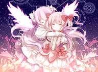 10s 2_girls 2girls abstract bow dress dual_persona eyes_closed female frills girl gloves goddess_madoka hair hair_bow hair_ribbon hug kaname_madoka long_hair mahou_shoujo_madoka_magica multiple_females multiple_girls pink_eyes pink_hair ribbon safe shaft_(studio) short_hair sketch tied_hair tsukimi_(xiaohuasan) twintails two_side_up ultimate_madoka white_gloves wings xiaohuasan yue_jian ❤ アルティメットまどか 女神まどか 月見 月見@お仕事募集中 // 1500x1110 // 1.6MB