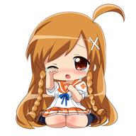 blush bodily_fluids chibi mature meiro_(yuu) school_uniform tears uniform wink youri19 // 600x600 // 184.6KB