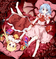 2_females 2_girls 2girls argyle argyle_background ascot barefoot bat_wings blonde_hair blue_hair blush crystal cup dress drinking_glass feet female female_focus flandre_scarlet girl glowing glowing_wings hand_holding high_resolution highres holding_hands laevatein laevatein_(touhou) lolibooru lolibooru.moe looking_at_viewer lying mature monster multiple_females multiple_girls no_hat on_back open_mouth outstretched_arm outstretched_hand petals pillow pink_dress pov puffy_sleeves red_dress red_eyes remilia_scarlet ruu_(tksymkw) safe short_hair short_sleeves siblings sisters skirt skirt_set smile spilling tall_image team_shanghai_alice touhou touhou_project tsurukou_(tksymkw) undead upside-down upside_down vampire weapon wine_glass wings wrist_cuffs // 1200x1263 // 1.1MB