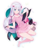 1_female 1girl azumi_akitake bangs barefoot blue_eyes blush bow box cardboard_box circle_name closed_mouth commentary copyright_name cover drawing_tablet eromanga_sensei explicit feet female full_body general hair_bow hair_ornament headphones holding holding_drawing_tablet holding_object holding_pen izumi_sagiri long_hair looking_at_viewer nsfw panties pantsu pen pink_bow point_of_view pov s safe sankaku sankaku_channel sensitive silver_hair smile solo stylus underwear very_long_hair // 798x1000 // 102.9KB