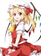 1_female 1girl arms_framing_breasts ascot asymmetrical_hair bad_id bad_twitter_id bat_wings blonde_hair blush bonnet bow crystal d female flandre_scarlet framing_breasts frilled_skirt frills girl hat hat_ribbon long_hair mob_cap one_side_up open_mouth ponytail puffy_short_sleeves puffy_sleeves red_eyes ribbon ruu_(tksymkw) safe shirt short_sleeves side_ponytail simple_background single skirt skirt_set smile solo tall_image tied_hair touhou v_arms vest white_background wings wrist_cuffs // 727x1000 // 341.7KB