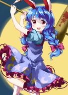 1_female 1girl 6 animal_ears bangs blood blue_hair blush bow braid braid_(braids) bunny_ears crescent_moon_print d danbooru-safebooru dress ear_clip ears eyebrows eyebrows_visible_through_hair eyes_visible_through_hair female frilled_dress frills fringe full_moon girl hair_between_eyes hair_bow high_resolution highres hinanawi_tenshi izayoi_sakuya kaku_seiga kawashiro_nitori kine kochiya_sanae letty_whiterock long_hair looking_at_viewer mallet moon moon_(symbol) open_mouth pov puffy_short_sleeves puffy_sleeves purple_dress rakugakiyarou red_eyes round_teeth ruu_(tksymkw) safe seiran_(touhou) short_sleeves single smile solo star star_(symbol) star_print tall_image teeth touhou twin_braids wriggle_nightbug るう２ レイセン 東方まとめ48 清蘭 // 1000x1400 // 997.2KB