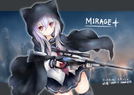 1girl animal_ears animal_hood bangs black_cloak black_legwear blue_skirt cloak eyebrows_visible_through_hair fake_animal_ears gun hair_between_eyes holding holding_weapon hood kata_rosu long_hair machine_gun miniskirt original pleated_skirt red_eyes safe school_uniform silver_hair skirt solo thigh-highs thighhighs weapon zettai_ryouiki // 1416x1003 // 685.9KB