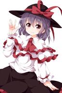 1_female ascot bad_id bad_twitter_id blouse blush bow cloak female frills fringe girl hat hat_ribbon lamia light_smile long_hair long_sleeves looking_at_viewer mature monster_girl nagae_iku neckerchief necktie pink_eyes purple_eyes purple_hair red_eyes ribbon ruu_(tksymkw) safe shawl short_hair simple_background single skirt smile solo tall_image touhou tsurukou white_background // 673x1000 // 294.0KB