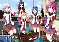 5_females 5_girls 5girls ai_ai_gasa black_hair black_socks blue_hair blush brown_hair cleaning clouds doga_kobo dress eyes_closed eyewear female furutani_himawari girl glasses hair_tie high_resolution highres ikeda_chitose long_hair matsumoto_rise miniskirt multiple_females multiple_girls nanamori_school_uniform oomuro_sakurako open_mouth ponytail purple_eyes purple_hair red_eyes ruu_(tksymkw) safe sailor_dress sailor_uniform school_uniform schoolgirl_uniform serafuku short_hair silver_eyes silver_hair skirt sky socks sugiura_ayano tied_hair tsurukou_(tksymkw) unconventional_guitar uniform yellow_eyes yuru_yuri // 2000x1429 // 1.5MB