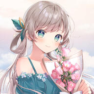 aqua_eyes blush bouquet flower_(flowers) fringe girl grey_hair hanakaze_rin indie_virtual_youtuber long_hair momoshiki momoshiki_tsubaki single smile twintails upper_body virtual_youtuber vtuber はなりんあーと ももしき オリジナル バーチャルyoutuber バーチャルyoutuber1000users入り ブーケ 女の子 花風りん 💐 // 1200x1200 // 1.1MB