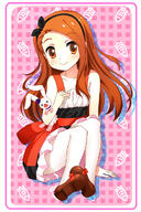 1_female 1girl blush brown_eyes brown_hair commentary_request female hairband high_resolution highres idolmaster idolmaster_(classic) long_hair mature minase_iori mushuu pantyhose safe sitting smile solo stuffed_animal stuffed_bunny stuffed_toy white_legwear white_pantyhose // 800x1200 // 650.8KB