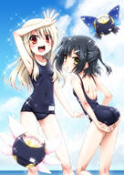 2girls adjusting_clothes adjusting_swimsuit arm_up armpits ass atfbooru.ninja black_hair blonde_hair blush collarbone commentary_request covered_navel d day fate fatekaleid fatekaleid_liner_prisma_illya fate_(series) fate_kaleid_liner_prisma_illya female hair_clip hair_ornament hair_tie hairclip half_updo happy highres hori_hiro horiguchi_hiroshi illyasviel_von_einzbern loli long_hair looking_at_viewer looking_back magical_ruby magical_sapphire mature miyu_edelfelt multiple_females multiple_girls navel one-piece_swimsuit one_arm_up open_mouth outdoors outside photoshop_(medium) pixiv_2851985 pixiv_45059033 ponytail pov red_eyes safe school_swimsuit sensitive short_hair short_ponytail smile sparkle stomach swimsuit swimwear tied_hair water white_hair yellow_eyes young ブルマもいいけどスク水もね ホリヒロ // 848x1200 // 313.1KB