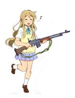 1_female female firearm k-on! kotobuki_tsumugi rifle weapon // 611x800 // 241.8KB