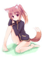 10s 1_female 1girl animal_ears animal_tail bad_id bad_pixiv_id bare_legs barefoot bottomless brown_hair clothing dog_ears dog_tail ears feet female grass hair_tie jacket kemonomimi_mode kyuri legs loli long_sleeves naked_jacket naked_track_jacket no_panties no_pants nude ponytail questionable red_eyes safe saki saki_achiga-hen sitting solo tagme tail takakamo_shizuno tied_hair track_jacket young // 566x800 // 102.7KB