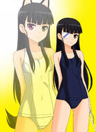 1_female 1girl alternate_hairstyle animal_ears arms_behind_back bangs bare_shoulders black_hair blunt_bangs cat_ears ears extra_ears eyepatch eyewear female girl gradient gradient_background heterochromia high_resolution highres hime_cut kenken long_hair looking_at_viewer mature official_style one-piece_swimsuit pink_eyes pov safe sakamoto_mio school_swimsuit simple_background smile solo standing strike_witches swimsuit swimwear tall_image white_school_swimsuit white_swimsuit world_witches_series yellow_eyes zoom_layer // 1097x1500 // 527.0KB