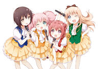 1 4_females 4girls akaza_akari art blonde_hair blue_eyes comic double_bun female four_girls funami_yui glowstick hair_bobbles hair_bun hair_ornament icvxxb idol long_hair microphone multiple_females multiple_girls namori official official_art one_eye_closed open_mouth pink_hair pixiv_49095969 purple_eyes quartet red_hair safe short_hair simple_background smile toshinou_kyouko twin_buns twin_tails vest white_background yoshikawa_chinatsu yuru_yuri yuru_yuri_nachuyachumi! なもり ぷれいばっく！ ゆるゆり ゆるゆり5000users入り アイドル 七森中☆ごらく部 吉川ちなつ 待ってました 歳納京子 船見結衣 赤座あかり // 1178x833 // 856.9KB