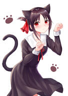 1_female 1girl animal_ears animal_tail bangs black_hair blush brown_dress brown_hair brown_hairband cat_ears cat_girl cat_tail catgirl catperson clavicle clenched_hand closed_mouth collarbone collared_dress commentary_request danbooru danbooru-safebooru dress ears explicit explicit_content eyebrows eyebrows_visible_through_hair fake_animal_ears fanart fanart_from_pixiv female gelbooru hair_ornament hair_ribbon hairband half_ponytail hands_up high_resolution highres kaguya-sama_wa_kokurasetai kaguya-sama_wa_kokurasetai_~tensai-tachi_no_renai_zunousen~ kemonomimi kemonomimi_mode long_hair long_sleeves mature neck_ribbon nekomimi nsfw parted_bangs paw paw_pose paw_print paws pixiv pixiv_id_8321385 pose questionable raised_tail red_eyes red_ribbon ribbon s safe safebooru sankaku sankaku_channel school_uniform sensitive seungju_lee shinomiya_kaguya shotz shuuchiin_academy_school_uniform sidelocks simple_background solo tail tail_raised uniform white_background // 999x1413 // 618.5KB