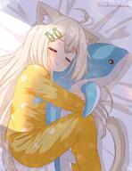 animal_ears catgirl pijama sleeping tail // 850x1106 // 131.4KB