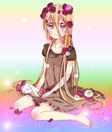 barefoot collaboration dress female flower hair_flower hair_ornament namori original pixiv pixiv_id_2102412 // 860x1017 // 600.0KB