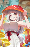 armpit female grin mushroom open_mouth original pixiv pixiv_id_1681115 solo teeth // 768x1200 // 770.3KB