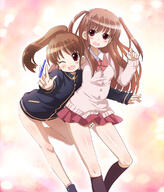 10s 2girls ;3 ;d achiga_school_uniform atarashi_ako bare_legs blush board_game bottomless brown_hair cardigan censored commentary_request convenient_censoring female footwear jacket knee_highs kneehighs legs long_sleeves mahjong mahjong_tile mature multiple_females multiple_girls naked_jacket naked_track_jacket no_panties no_pants no_socks one_eye_closed open_mouth photoshop_(medium) pink_cardigan pomeranianko ponytail pororin questionable ribbon safe saki saki_achiga-hen school_uniform shoes smile takakamo_shizuno tenbou tied_hair track_jacket uniform wavy_mouth wink // 1000x1169 // 299.8KB
