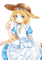 1_female 1girl alice_schuberg alice_zuberg apron bad_id bad_pixiv_id blonde blonde_hair blue_dress blue_eyes blush bow braid closed_mouth commentary commentary_request danbooru dress explicit explicit_content female frilled_apron frilled_dress frills hair_tie hairband hand_up hat headwear high_resolution highres holding long_hair maid_apron mature nsfw pixiv_id_8321385 puffy_short_sleeves puffy_sleeves s safe sankaku sankaku_channel seungju_lee short_sleeves shotz simple_background single_braid smile solo straw_hat sword_art_online tied_hair very_long_hair white_apron white_background white_bow white_hair_ornament white_hairband // 999x1413 // 990.2KB