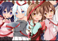 10s 4_females 4girls akatsuki_(kancolle) akatsuki_(kantai_collection) apron aqua_eyes aqua_hair blue_skirt blush bowl brown_eyes brown_hair candy casual chocolate chocolate_heart chocolate_making chocolate_on_face commentary_request female folded_ponytail food food_on_face hair_tie heart heart-shaped_chocolate hibiki_(kancolle) hibiki_(kantai_collection) high_resolution highres ikazuchi_(kancolle) ikazuchi_(kantai_collection) inazuma_(kancolle) inazuma_(kantai_collection) kantai_collection letterboxed long_hair looking_at_viewer mature mixing_bowl multiple_females multiple_girls namekuji_(namekuzu) namekuzi_mame one_eye_closed open_mouth ponytail pov purple_eyes purple_hair ribbon safe sailor_collar sailor_uniform school_uniform schoolgirl_uniform serafuku short_hair skirt sleeves_past_wrists sweater tied_hair tongue tongue_out uniform valentine violet_eyes white_skirt // 1700x1201 // 215.8KB