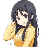 1_female 1girl adjusting_hair akiyama_mio arm_up bangs black_eyes black_hair blush commentary_request danbooru danbooru-safebooru drawstring eyebrows eyebrows_visible_through_hair female gelbooru hand_up hime_cut k-on! long_hair long_sleeves looking_at_viewer ma-2_(konkon_kitakitsune) mature open_mouth pov safe safebooru simple_background sketch smile solo sweater teeth turtleneck turtleneck_sweater upper_body upper_teeth yellow_sweater // 800x869 // 466.1KB