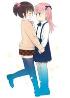 2d_art 2girls asymmetrical_hair black_hair cardigan child danbooru female footwear hair_tie hand_holding holding_hands inou_saya knee-high_legwear knee_highs kneehighs loafers lolibooru lolibooru.moe multiple_females multiple_girls nakadai_mana nhygv one_side_up original pink_hair pixiv_40877271 plaid plaid_skirt ponytail safe sankaku_channel school_uniform sekiya_asami shoes side_ponytail skirt slip-on_shoes suspenders thigh-highs thighhighs thighs tied_hair uniform young zettai_ryouiki 書店委託のお知らせ // 600x843 // 216.7KB