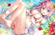 bikini blush braids breasts choker cleavage flowers fujima_takuya konachan.com kusano_yui pink_hair princess_connect! rose safe swimsuit swimwear tagme waifu2x water watermark wristwear // 1514x960 // 1.8MB